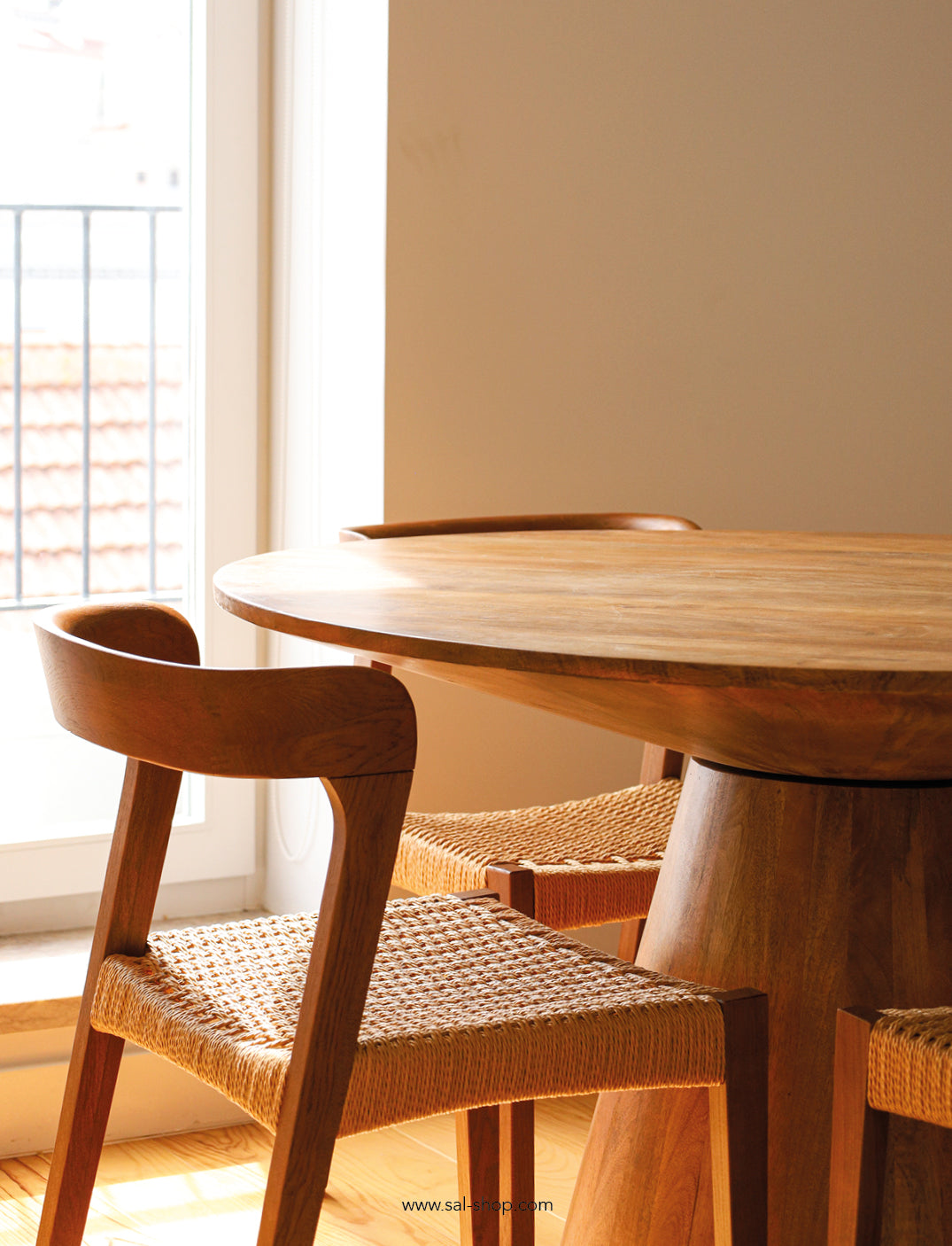 Cadeira em Madeira e Corda Tudelle