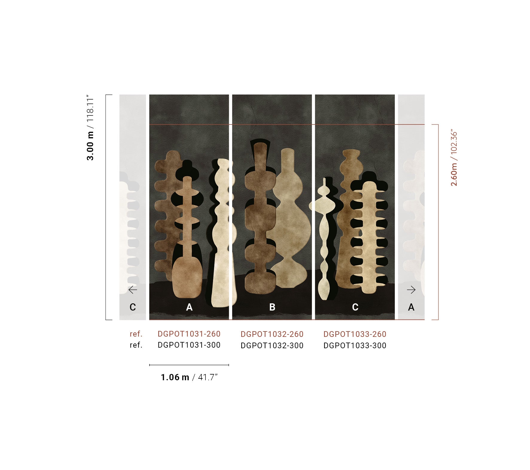 Mural de Parede Potteries