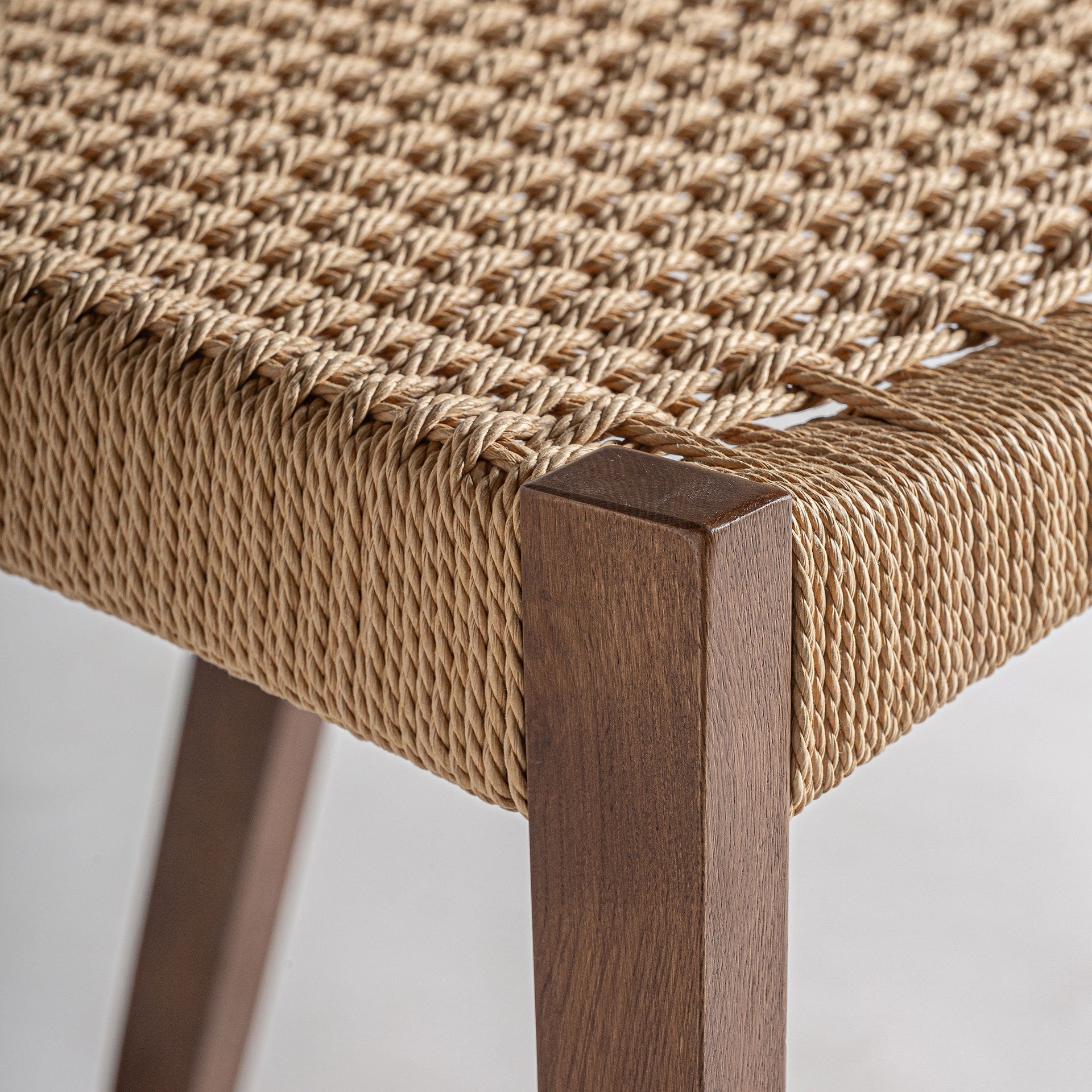 Chair in Wood and Tetra Grey Fabric