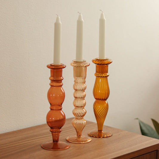 Classic glass candlesticks