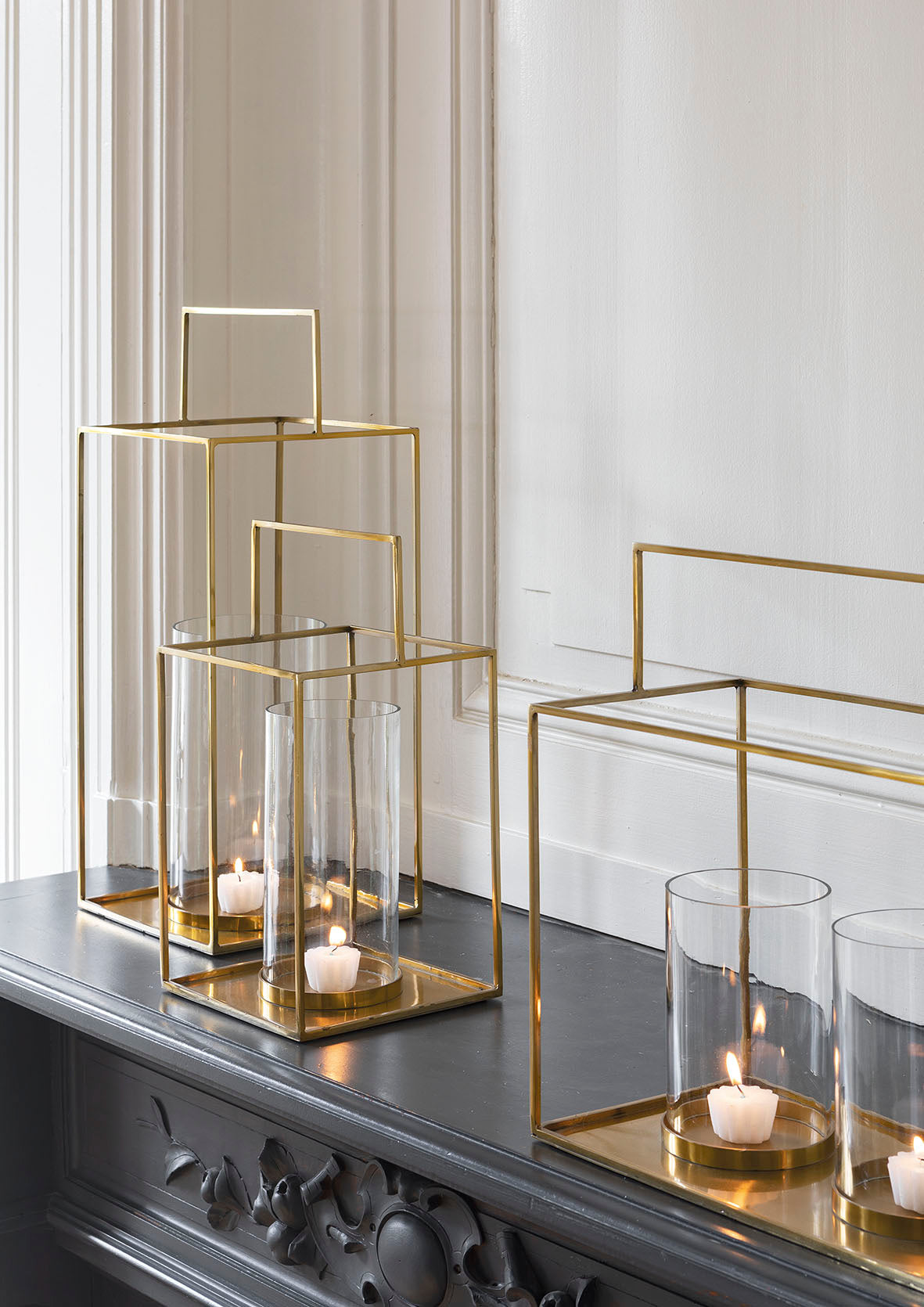 Hector Brass and Glass Candle Lanterns
