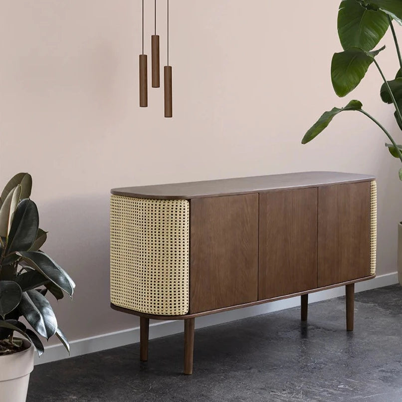 Treasures 2-Door Sideboard in Wood and Rattan
