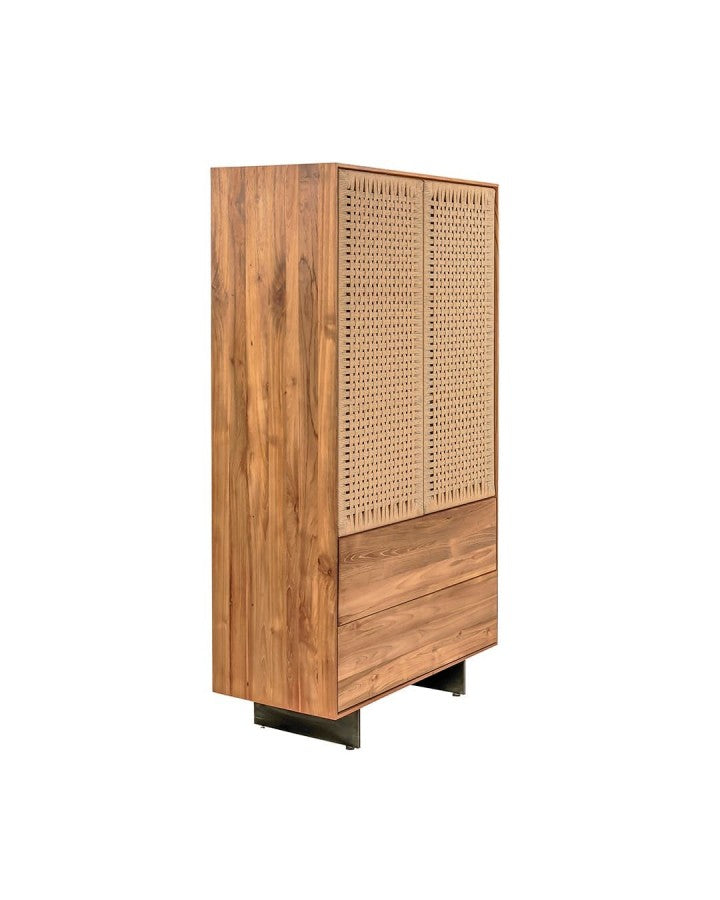 Tall Wooden Cabinet with Cora Rope Doors